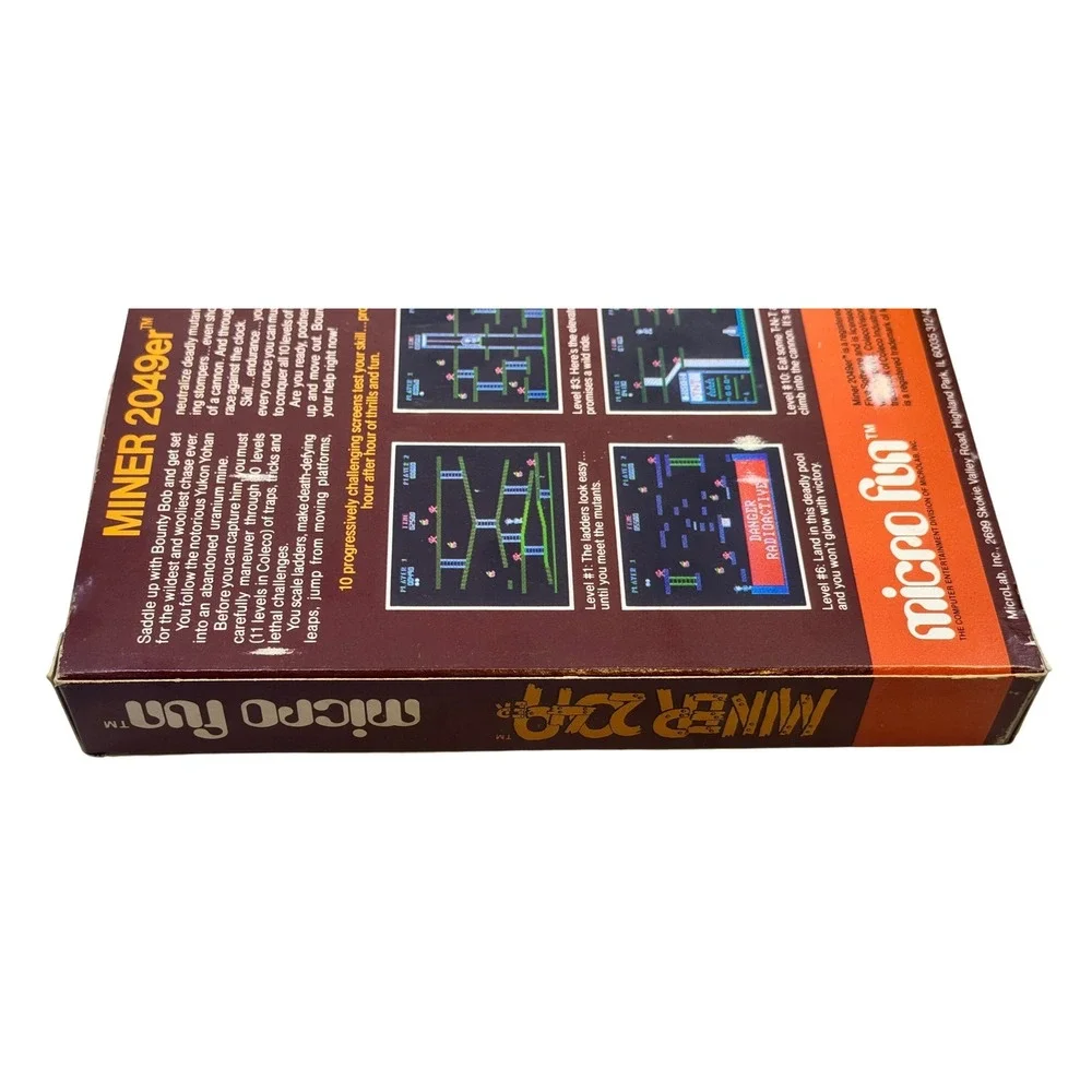 Micro Fun Miner 2049er ColecoVision Game Cartridge Starring Bounty Bob CIB Boxed